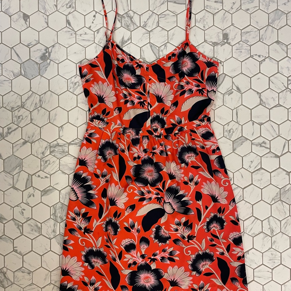J. Crew Red Floral Mini Dress